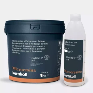 Microresina Kerakoll Bianco KK 1 a finitura opaca laccata per rivestimento di arredi, ceramiche e parquet, resistente e smacchiabile