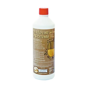 Bottiglia di schiarente per legno Novecento Paint da 1 litro, da usare su legno ingrigito.