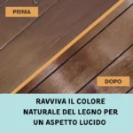 Protettivo per legno e ferro da esterno. Tornabello rinnova e protegge superfici esposte al sole e alle intemperie. Con filtri UV resistenti, finitura lucida e idrorepellente.